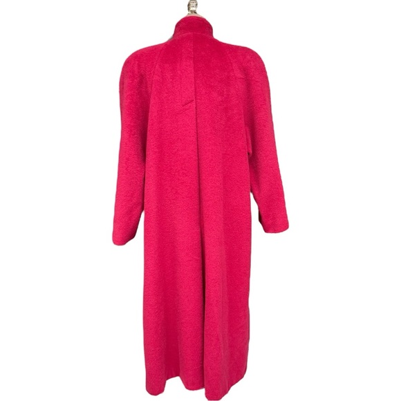 Vintage London Fog Magenta Heavy Wool Overcoat - Size 6 Reg - Picture 3 of 16